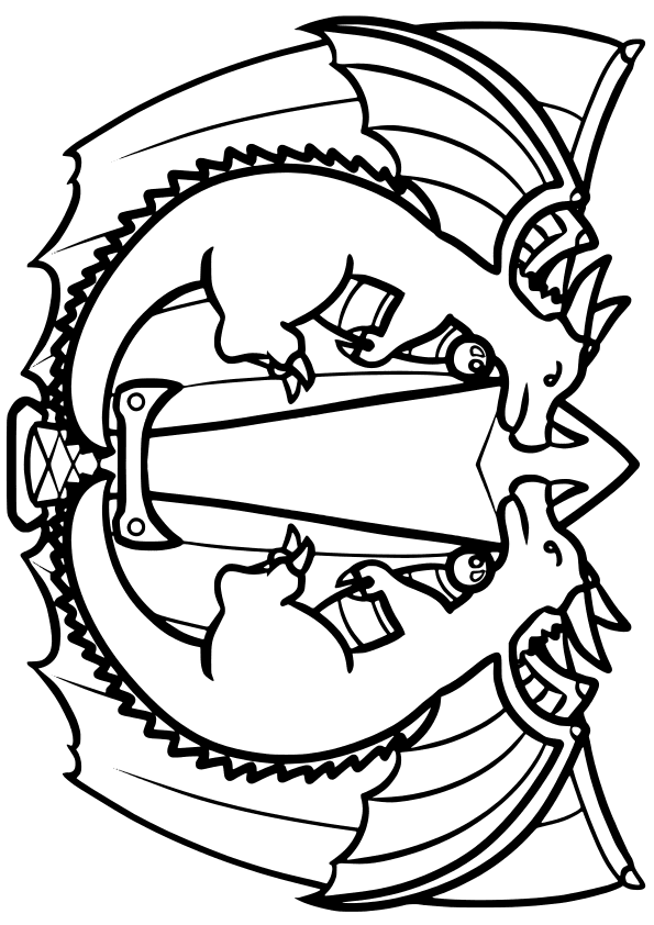 Dragon and sword drawing for coloring page free printable nurieworld