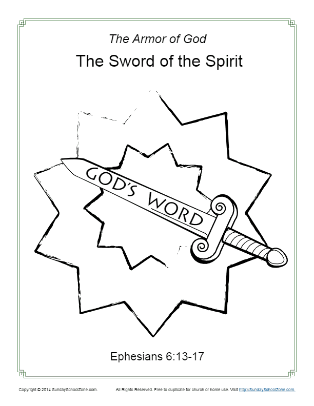 Sword of the spirit coloring page