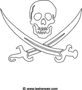 Pirate flag coloring page