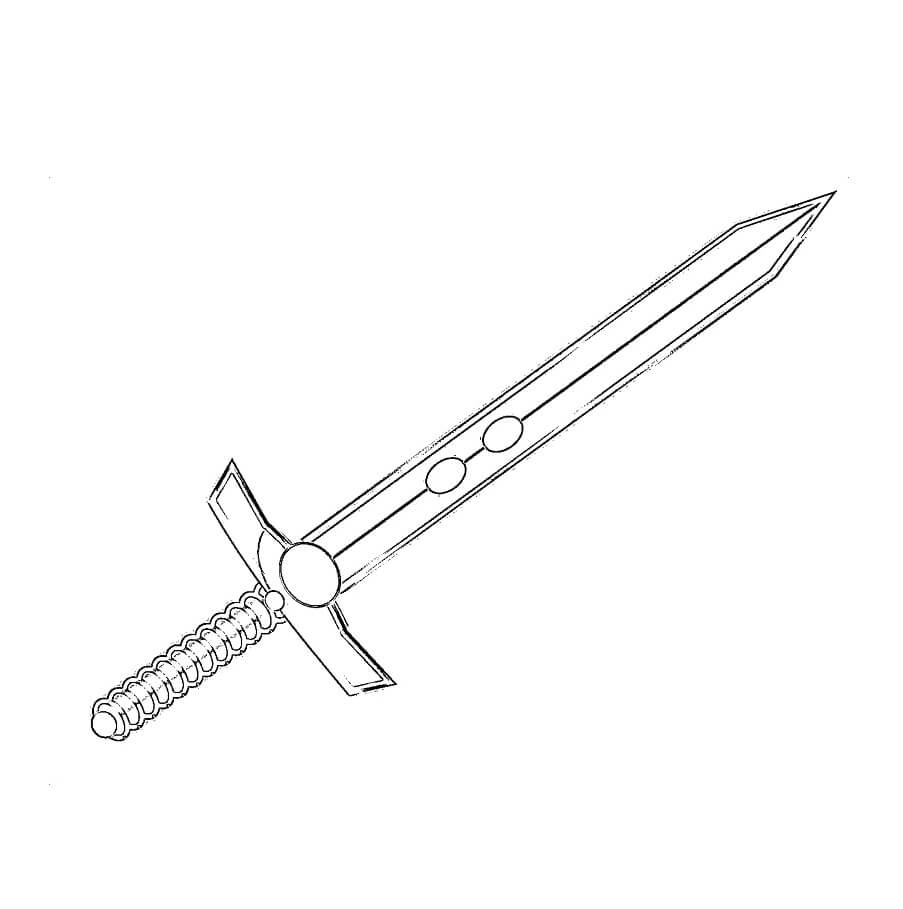 Medieval sword coloring page