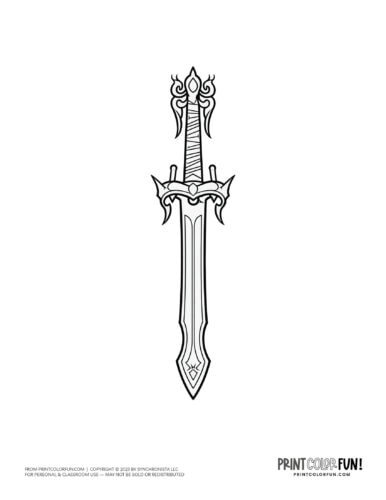 Epic sword drawings clipart fun learning activities for young knights at