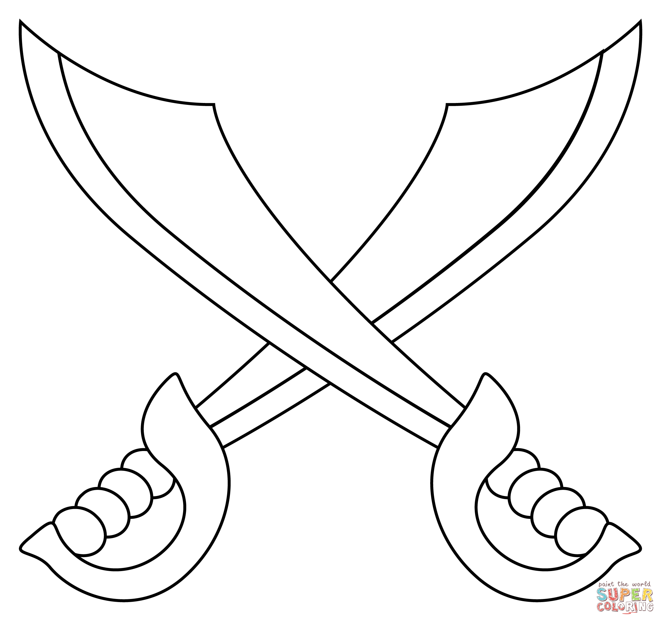 Crossed swords coloring page free printable coloring pages
