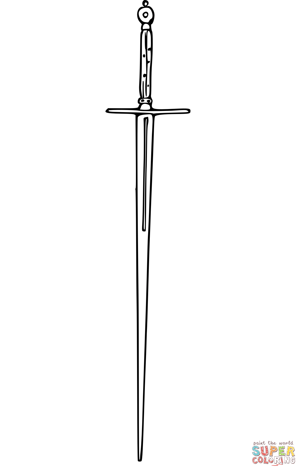 Vintage sword coloring page free printable coloring pages
