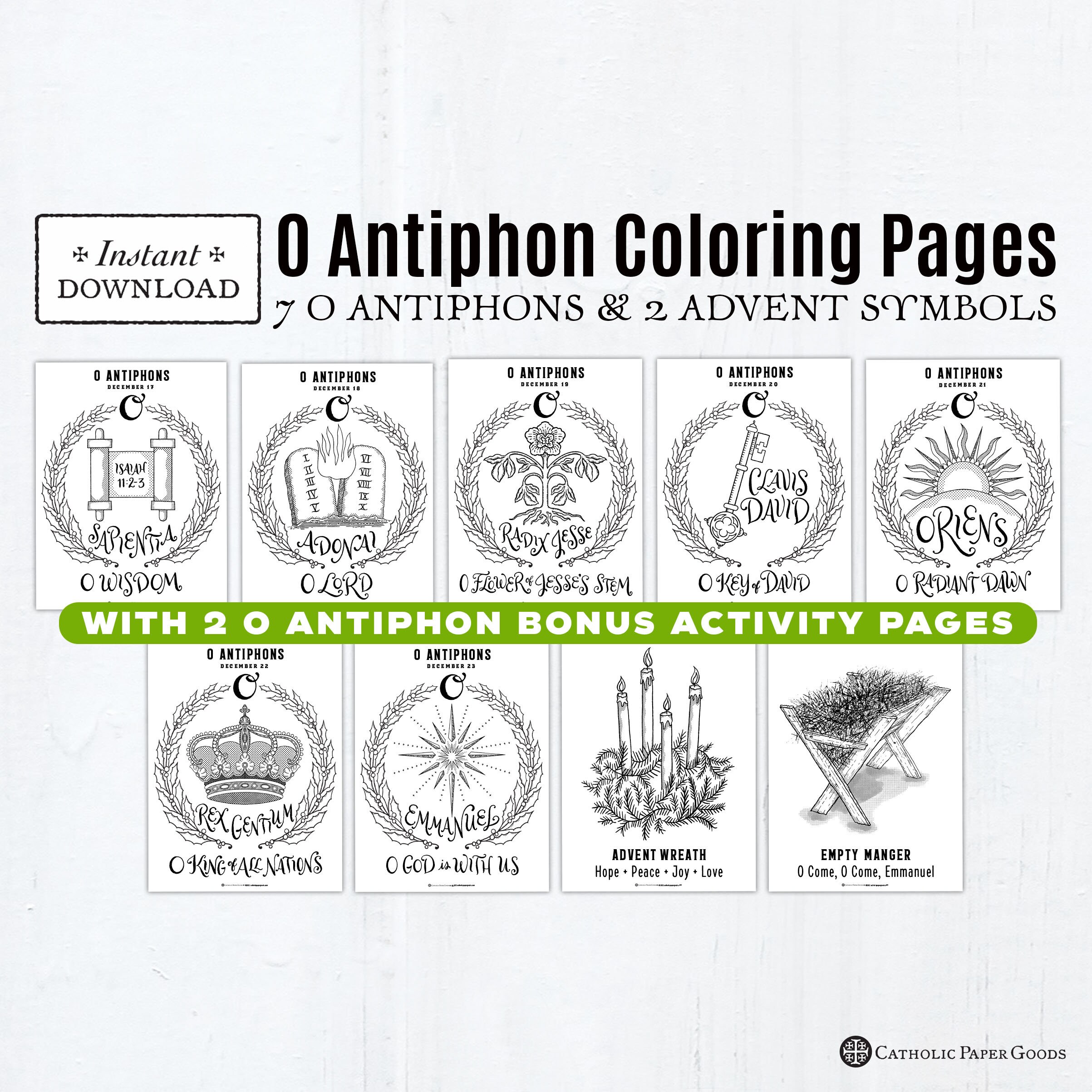 O antiphon coloring pages advent coloring pages with bonus activity pages advent symbols printable coloring pages catholic printables