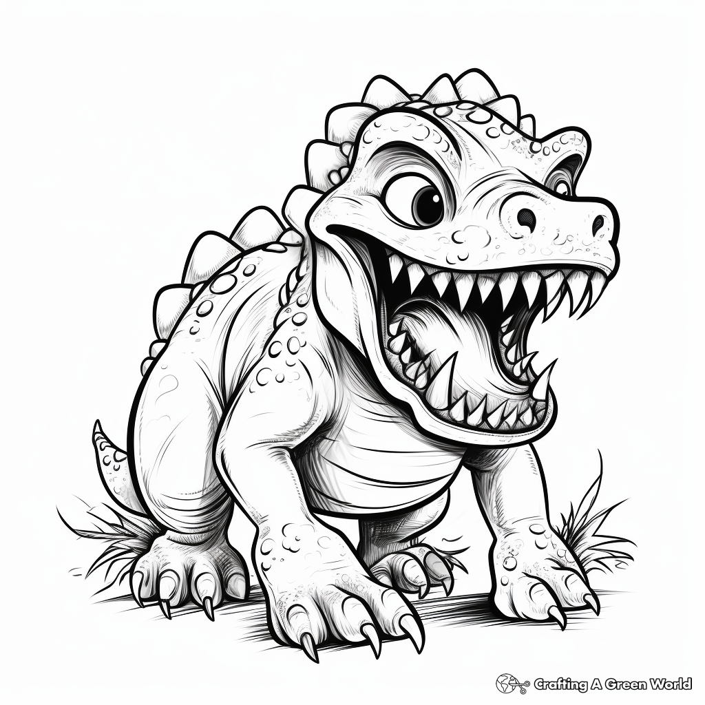 Scary dinosaur coloring pages