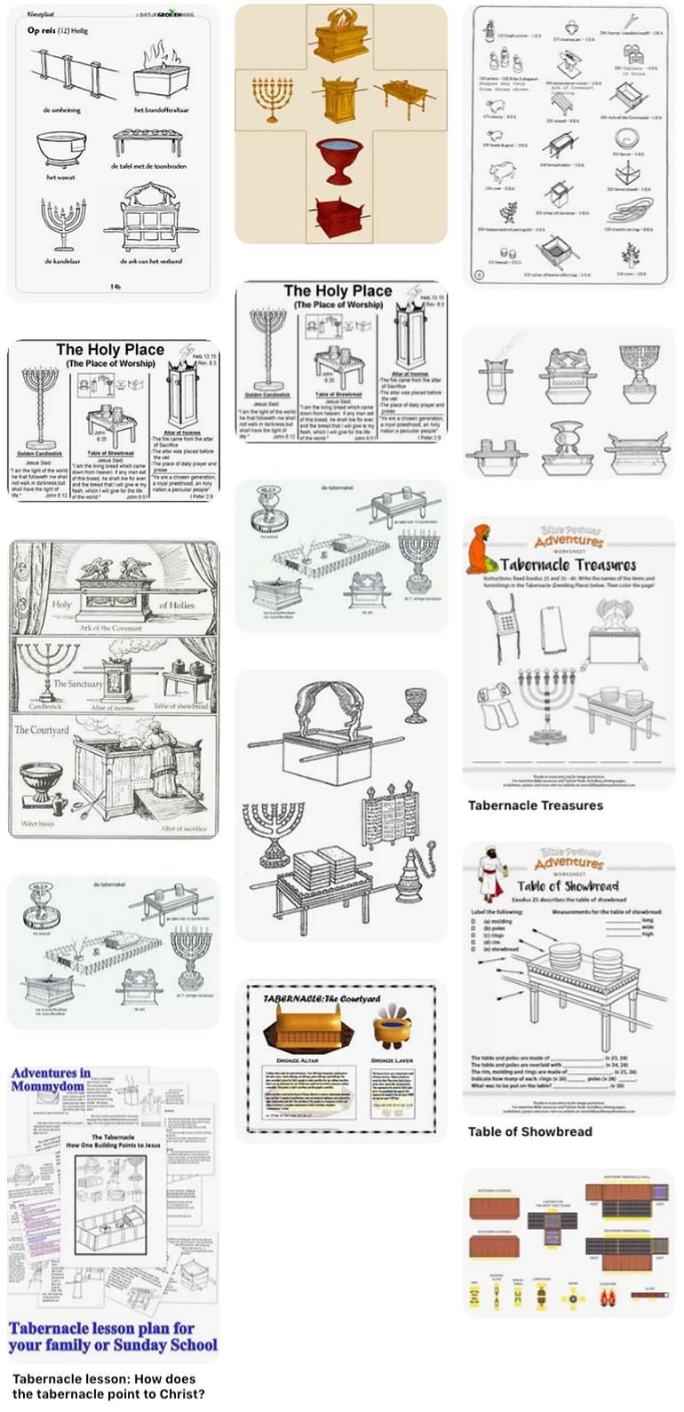 Tabernacle â items of worship printable