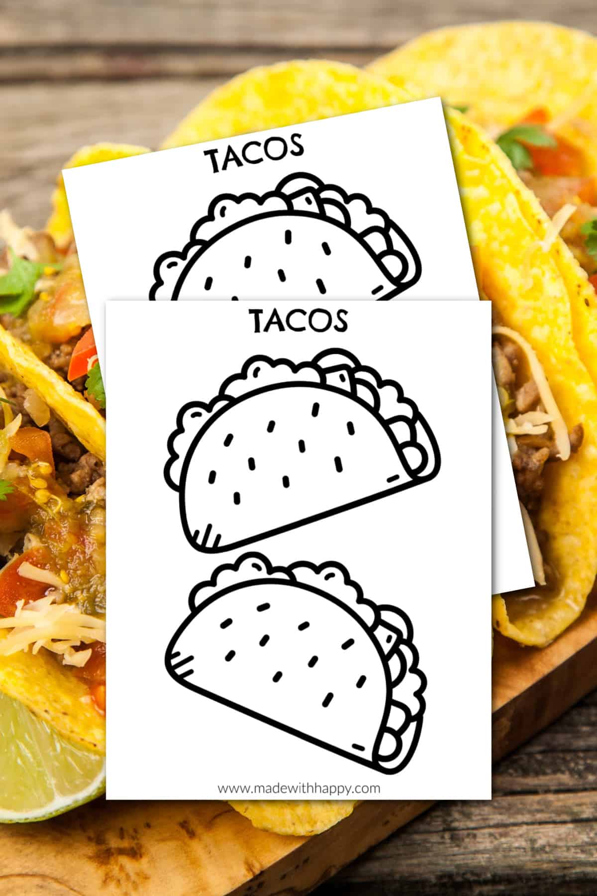 Taco coloring page