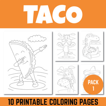 Taco coloring pages pack by becris mindfulness tpt