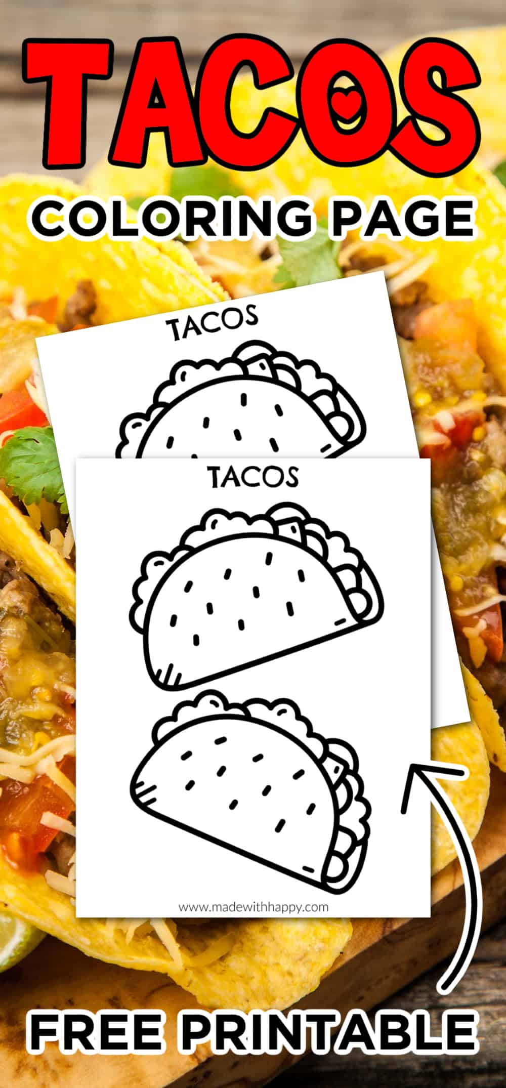 Taco coloring page