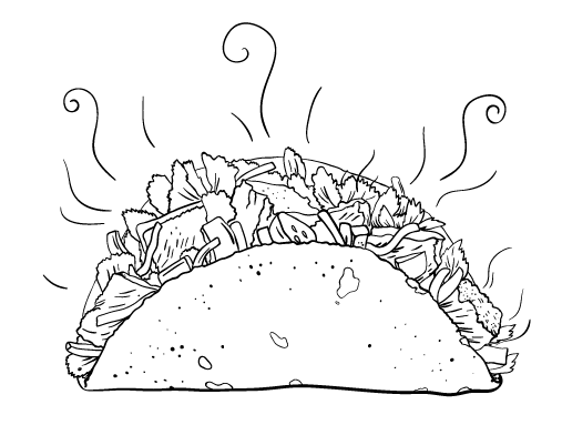 Free taco coloring page