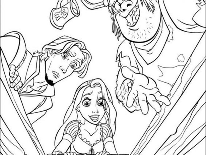 Free easy to print tangled coloring pages