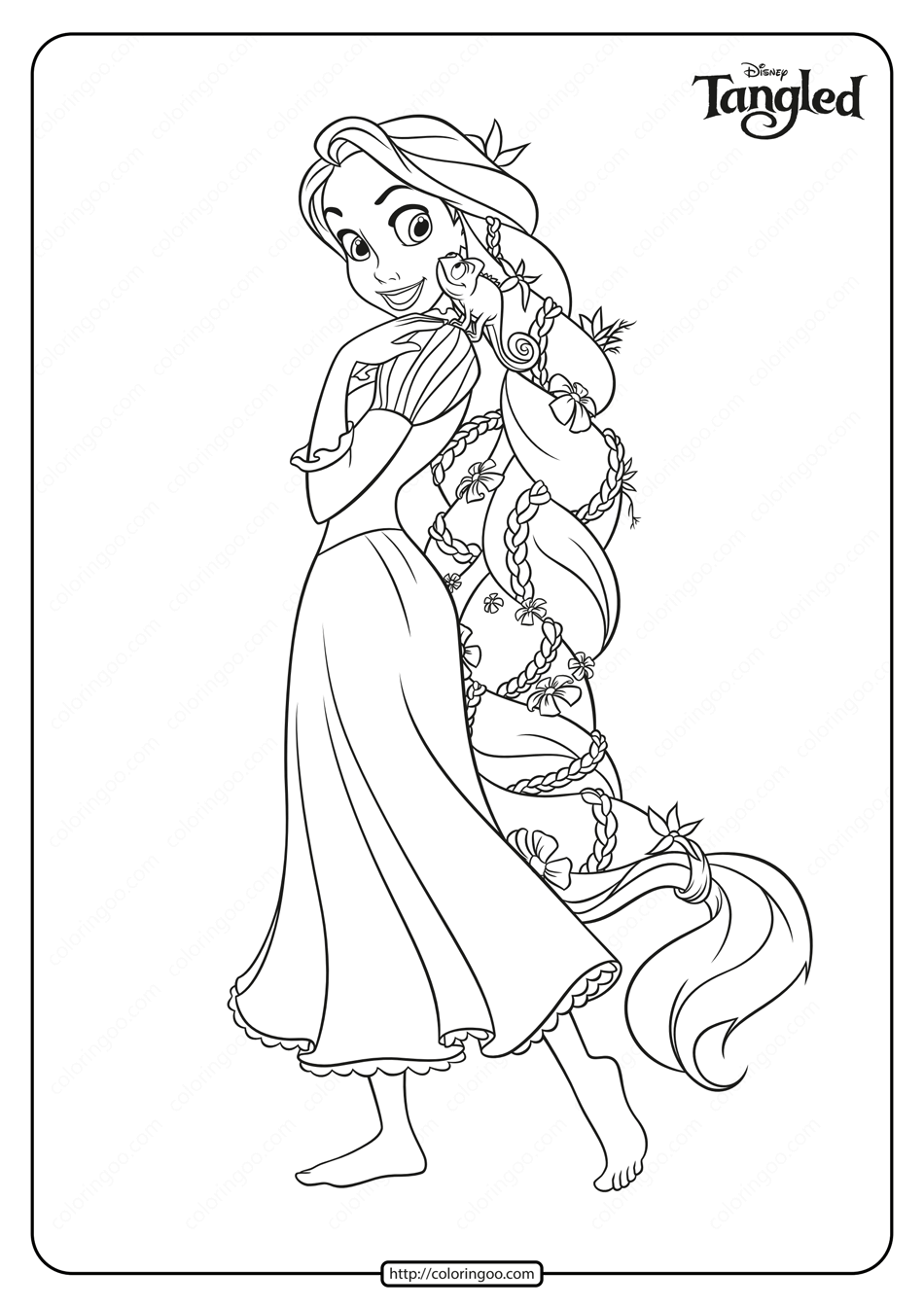 Free printable tangled coloring pages for girls