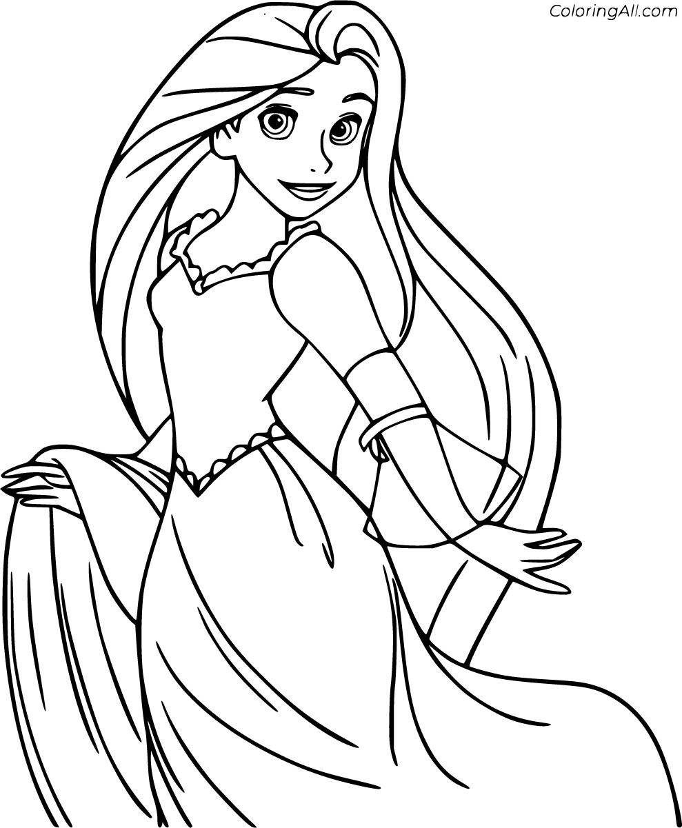 Free printable tangled coloring pages in vector format easy to print from any device â cartoon coloring pages tangled coloring pages rapunzel coloring pages