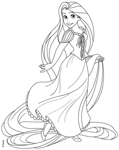 Rapunzel from disney tangled coloring page free printable coloring pages