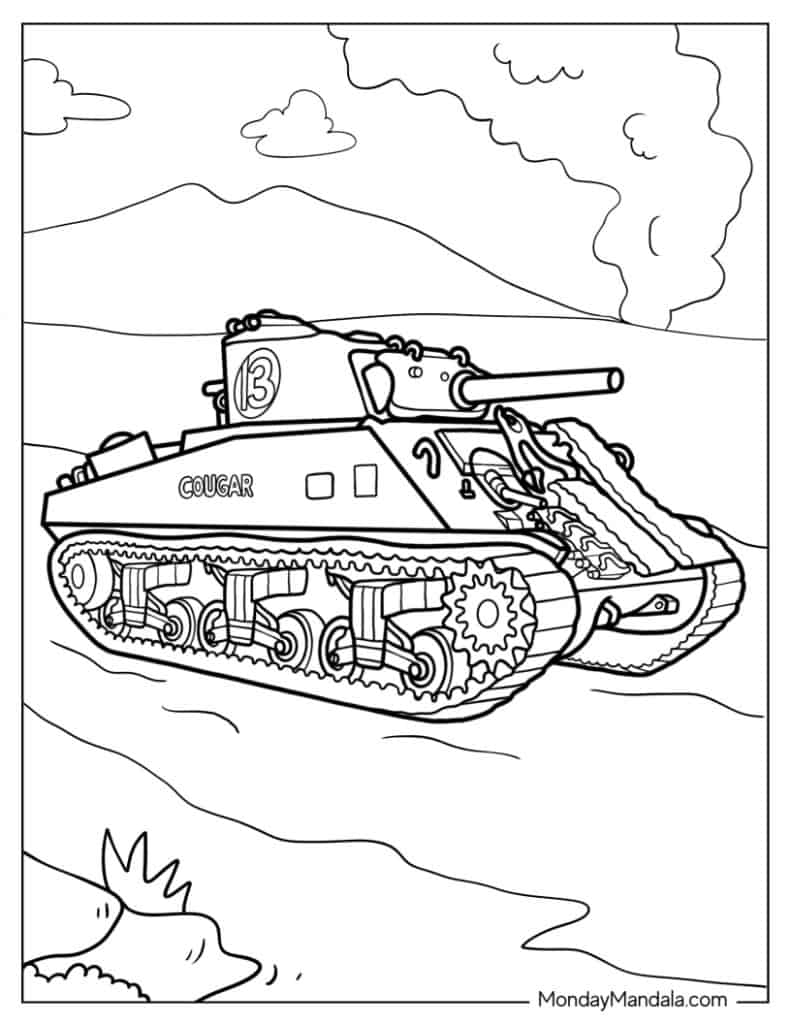 Tank coloring pages free pdf printables