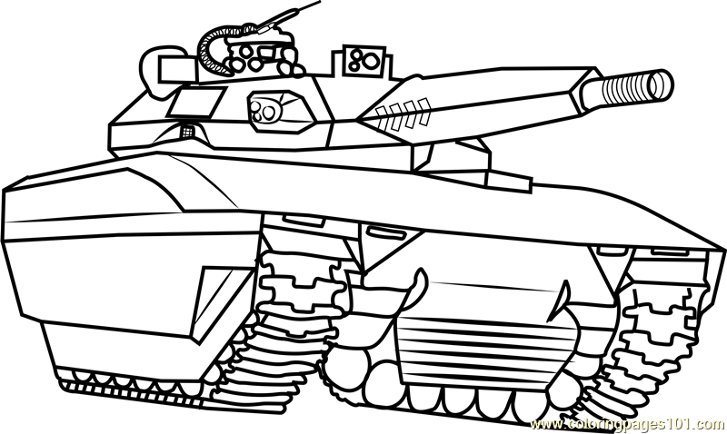 Army tank coloring page for kids