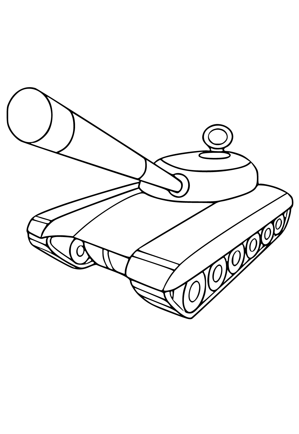 Free printable tank easy coloring page for adults and kids