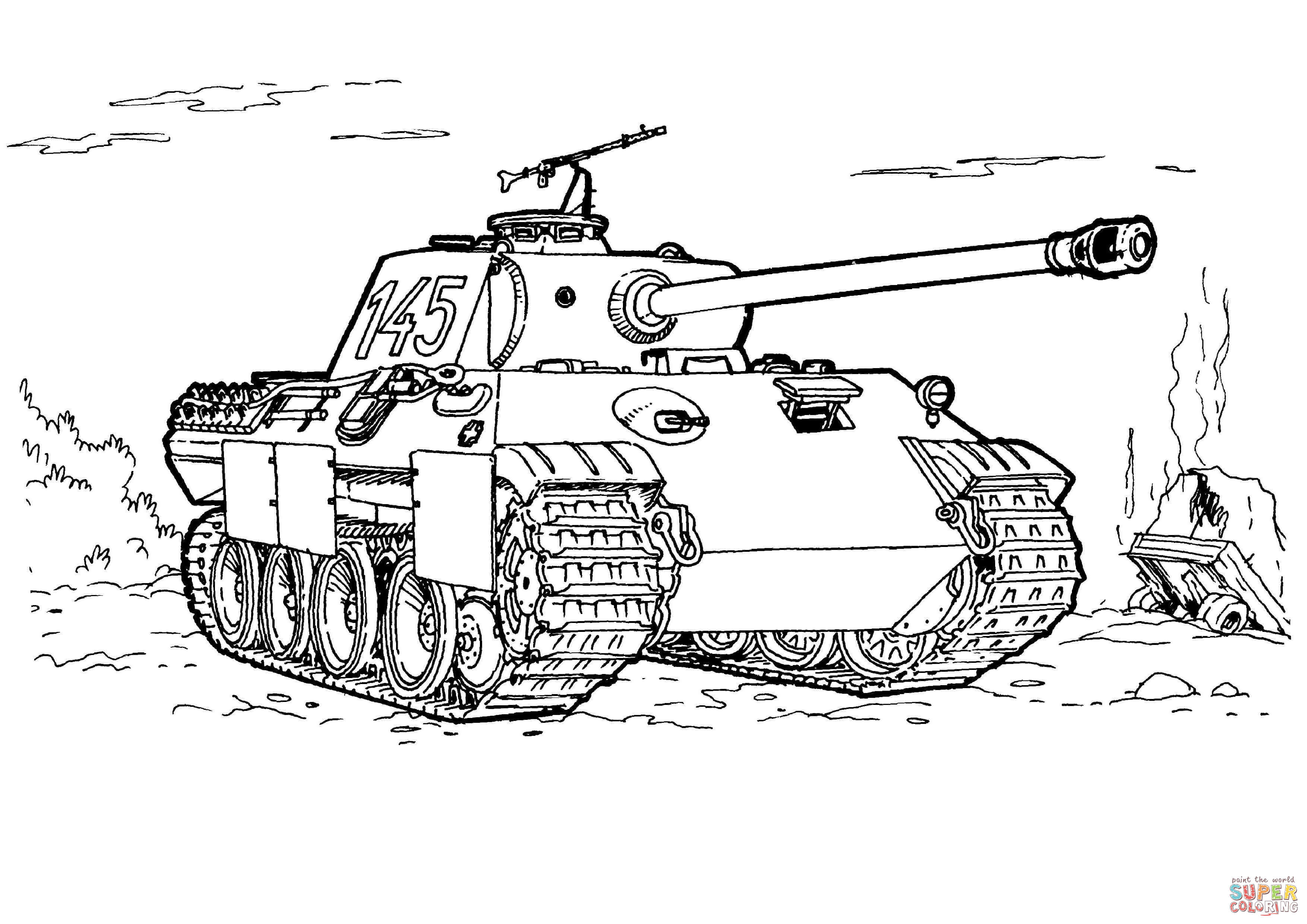 Panther tank coloring page free printable coloring pages