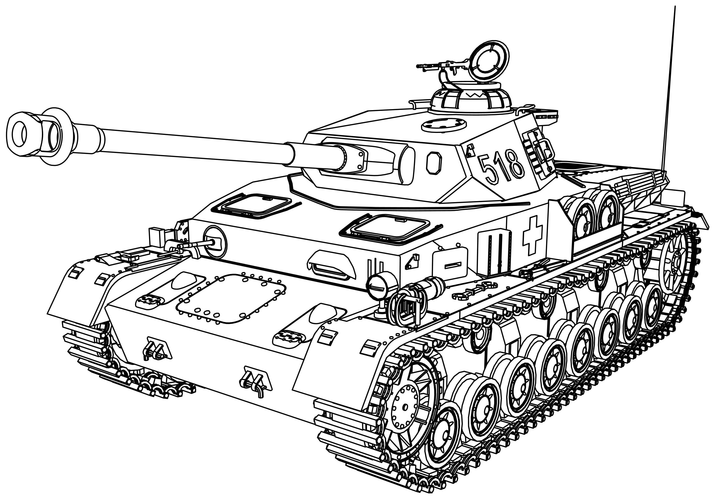 Panzer tank coloring page