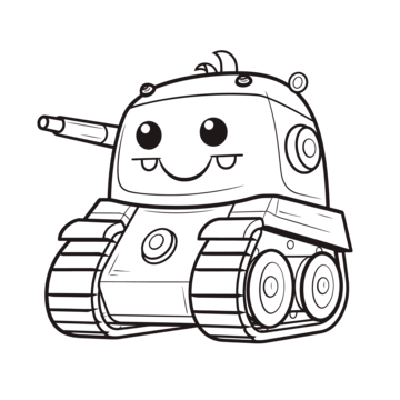Cartoon coloring page of a tank outline sketch drawing vector car drawing cartoon drawing wing drawing png and vector with transparent background for free download