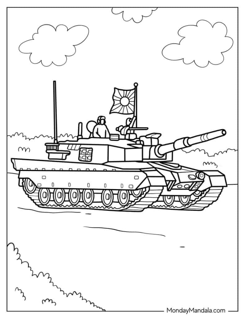 Tank coloring pages free pdf printables