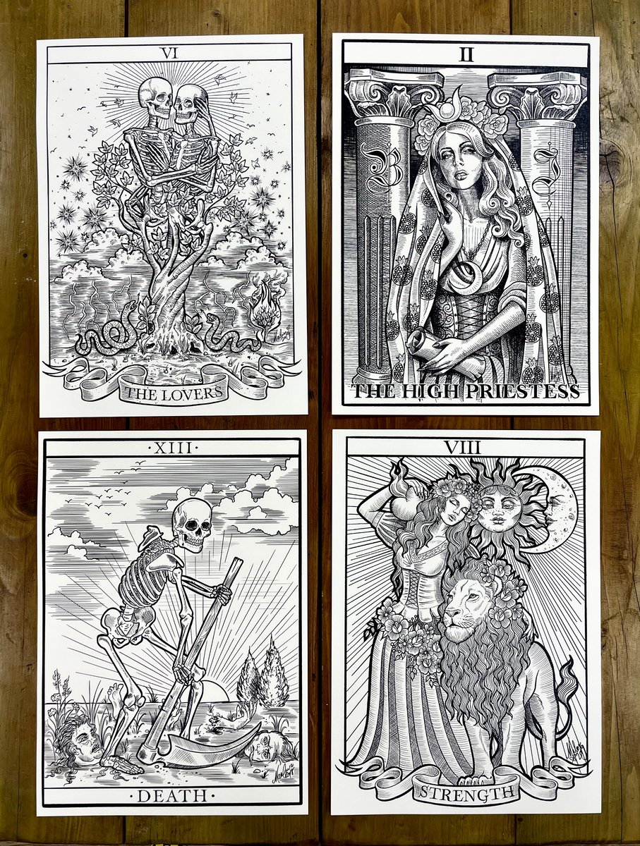 Tarot card a print set miss rie