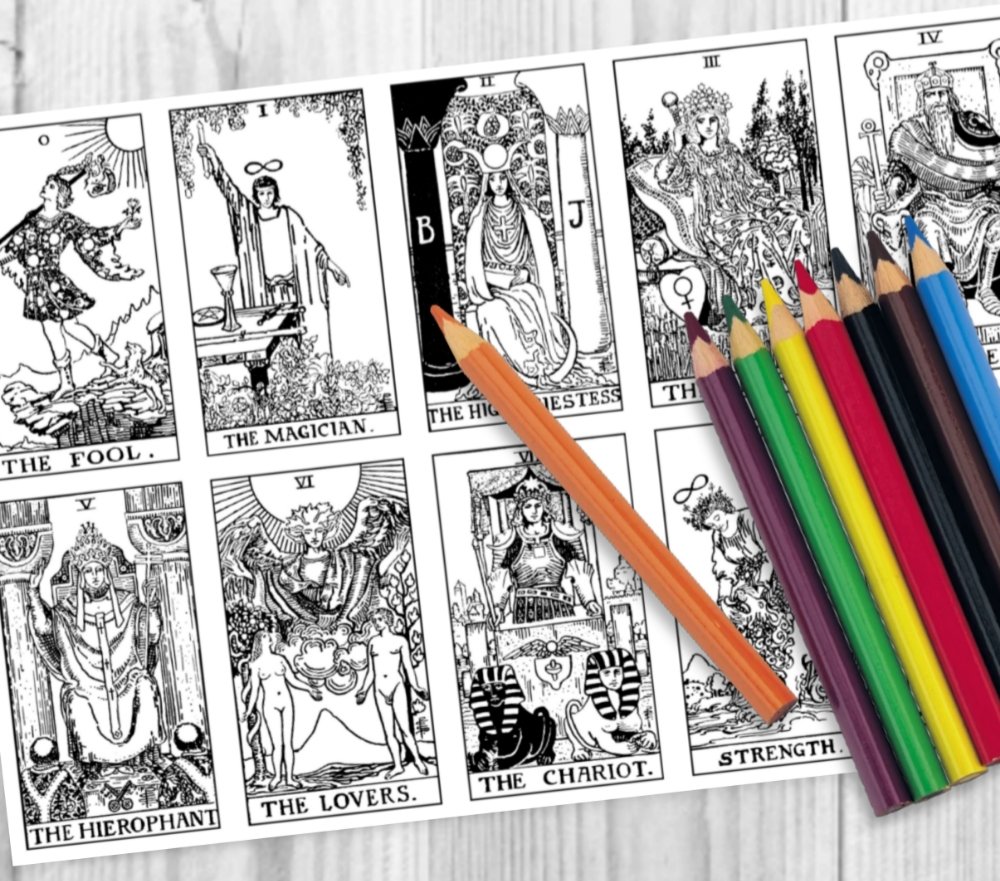 Color your own tarot deck with these printable tarot cards â drawing realism