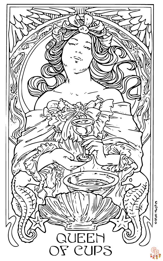 Printable tarot coloring pages free for kids and adults