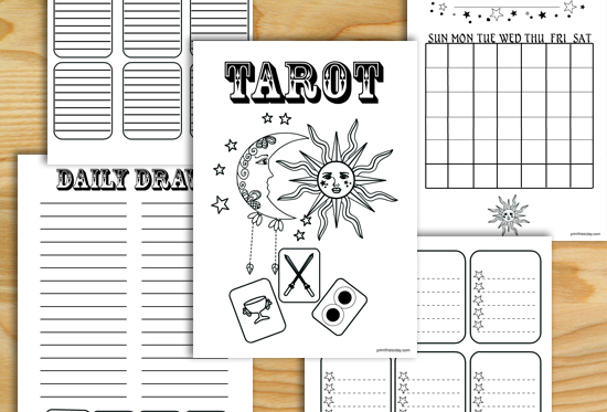 Free printable tarot journal pages