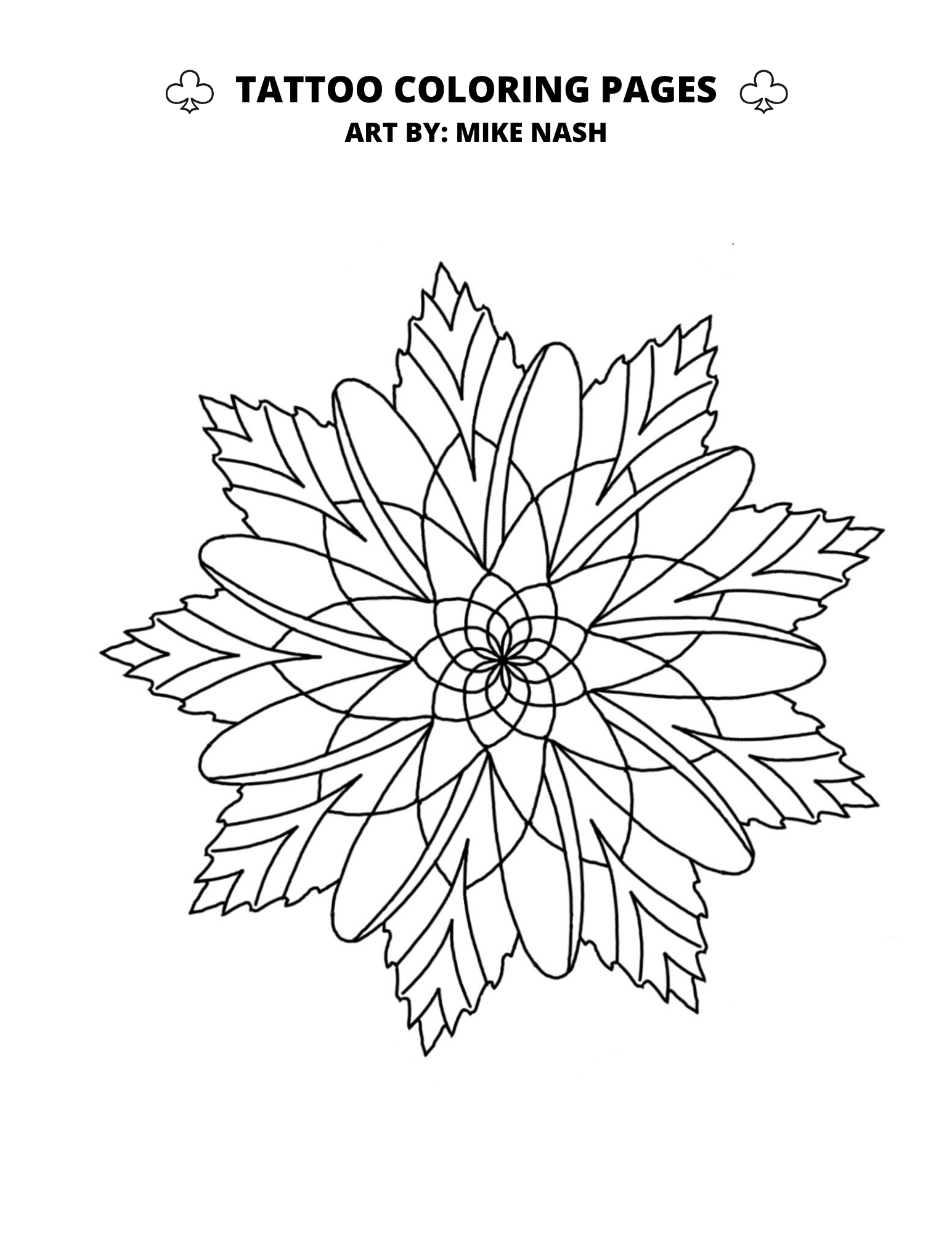 Tattoo coloring pages â club tattoo