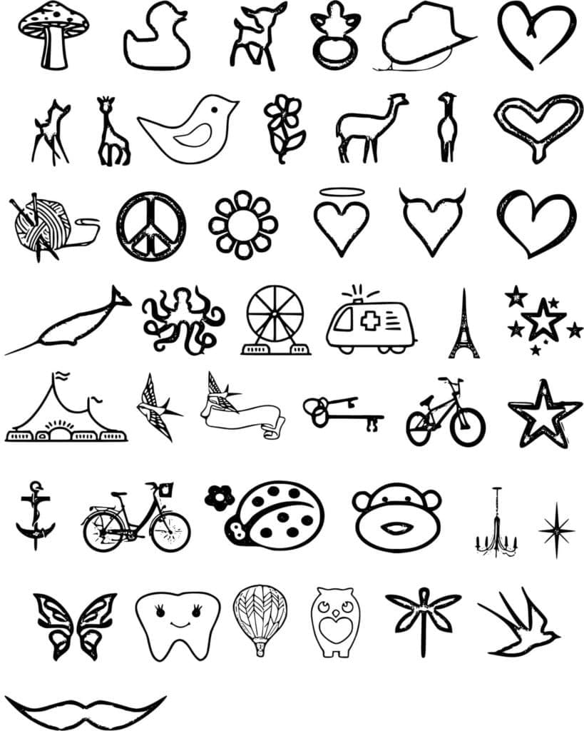 Simple tattoos coloring page