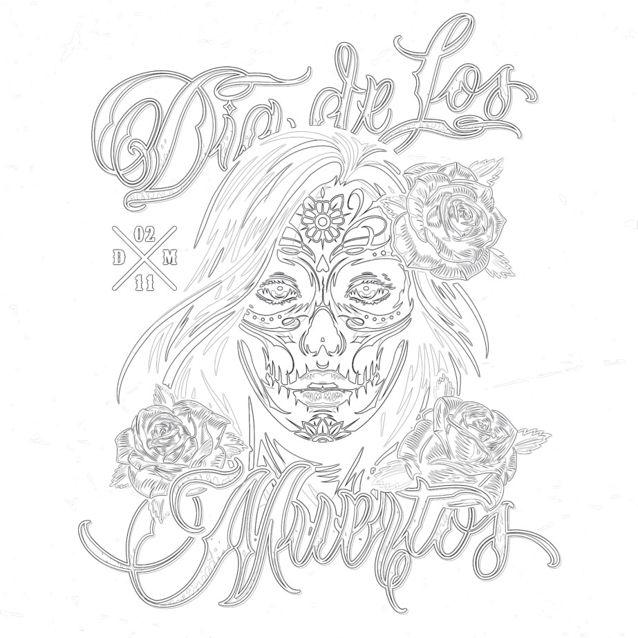 Dia de los muertos coloring page