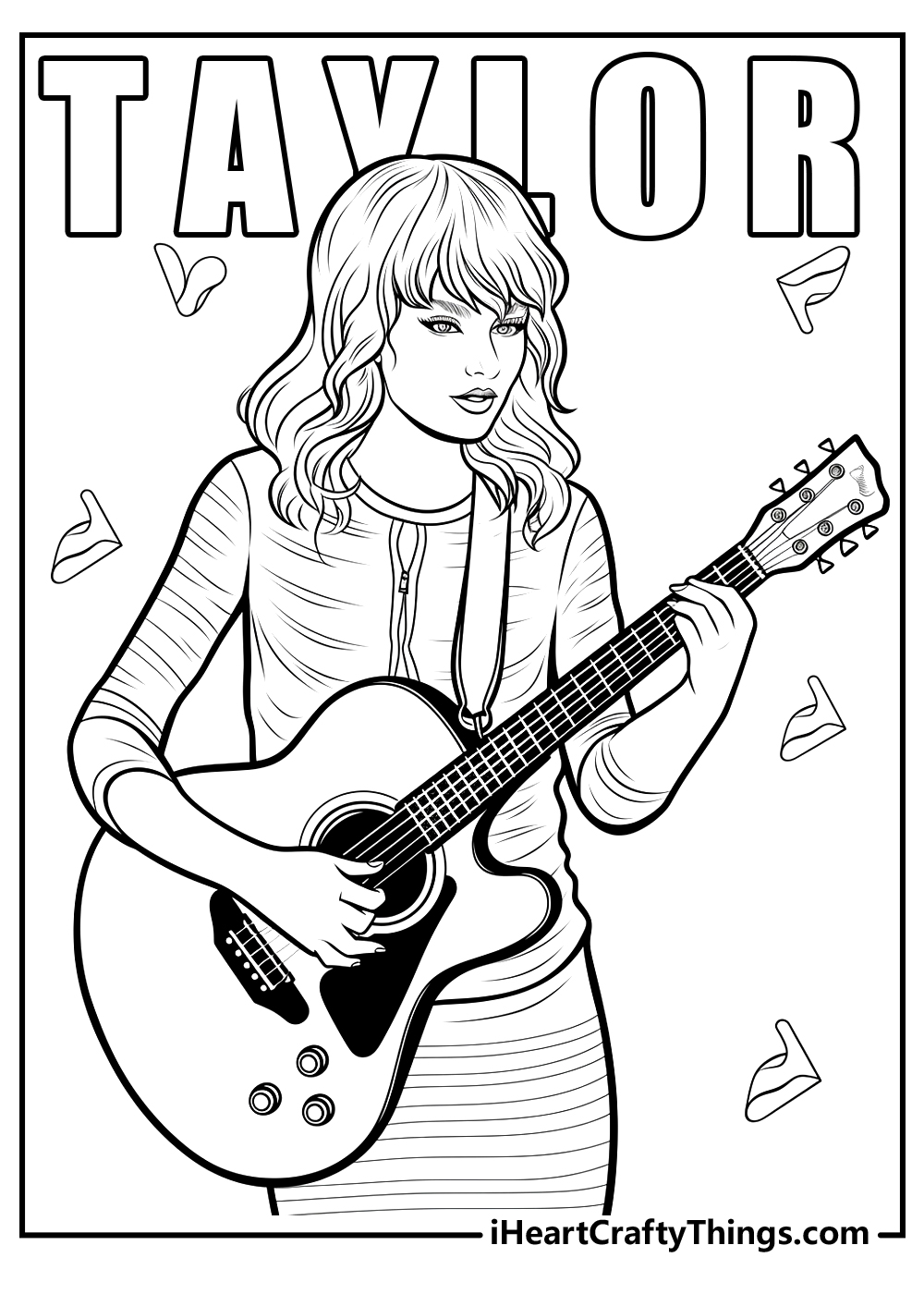 Printable taylor swift coloring pages updated