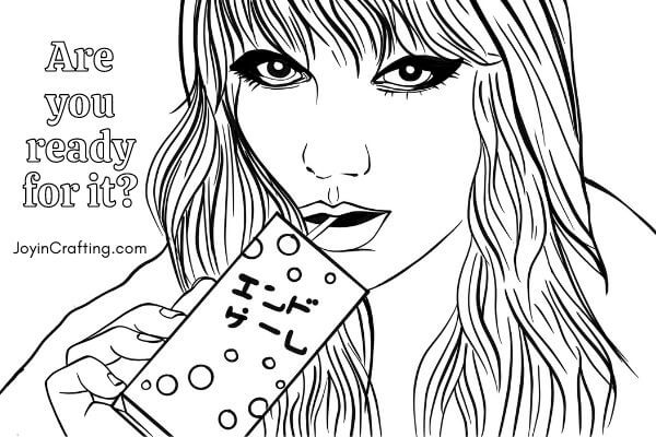 Printable taylor swift coloring page