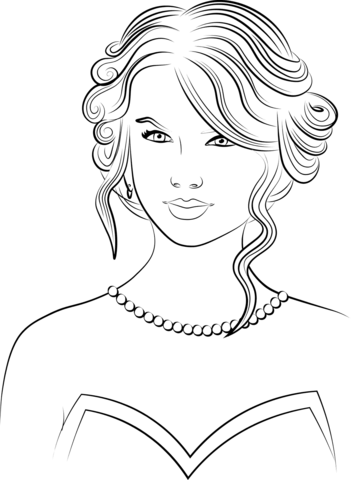 Taylor swift coloring page free printable coloring pages