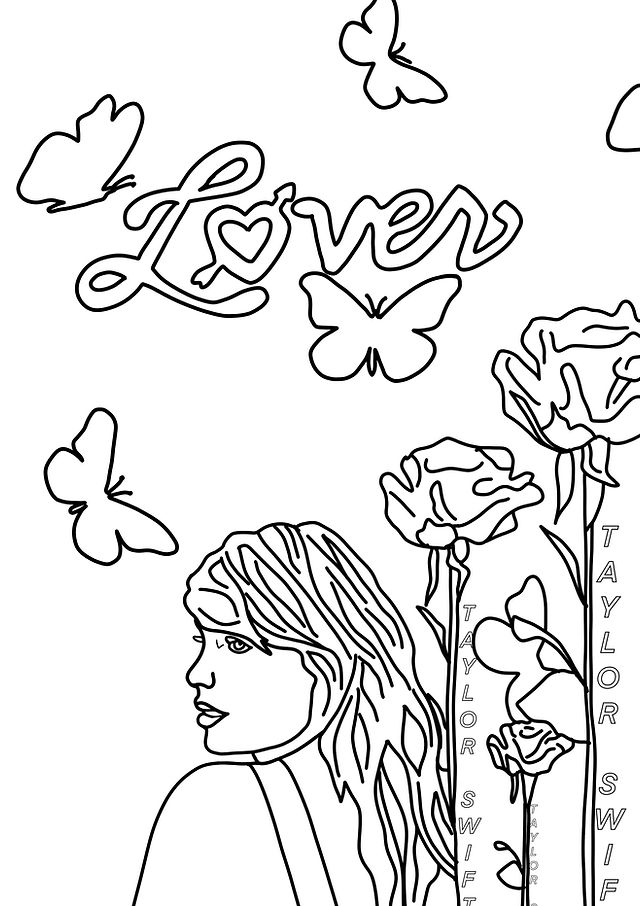 Taylor swift coloring pages for the swiftie in your life