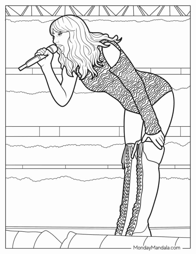 Taylor swift coloring pages free pdf printables