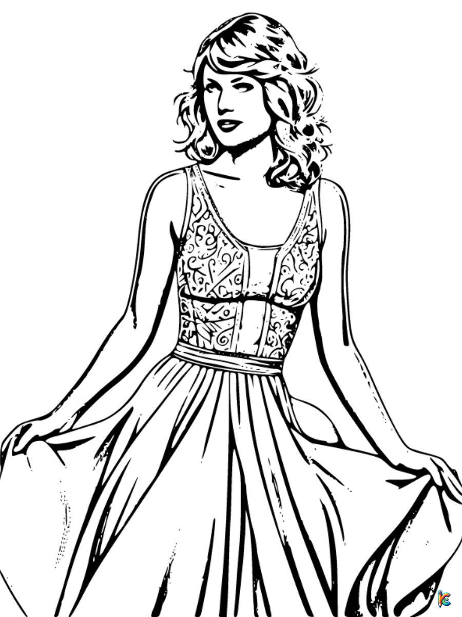 Taylor swift coloring pages â