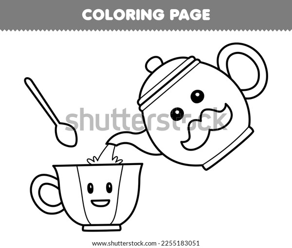 Teapot coloring pages images stock photos d objects vectors