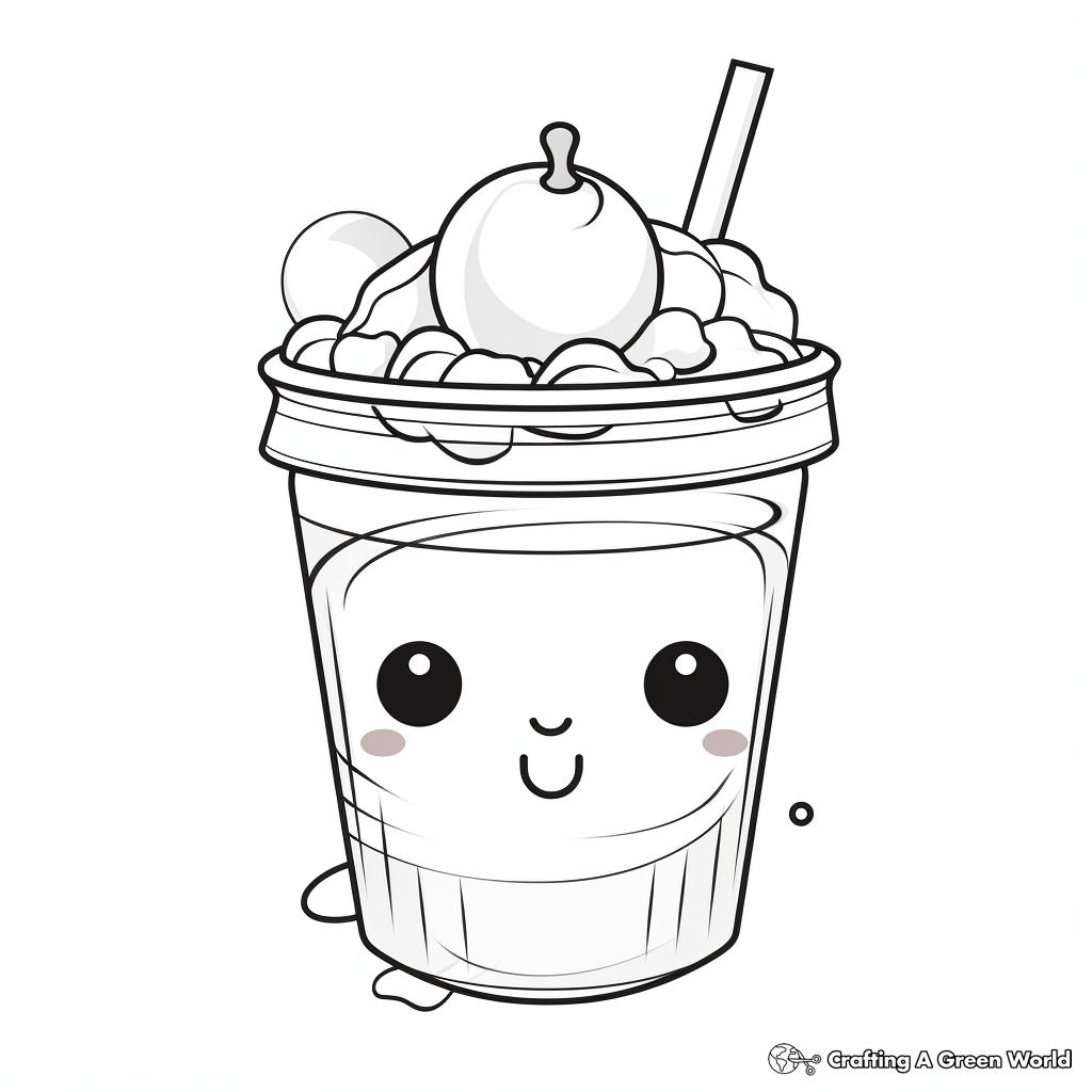 Cute bubble tea coloring pages