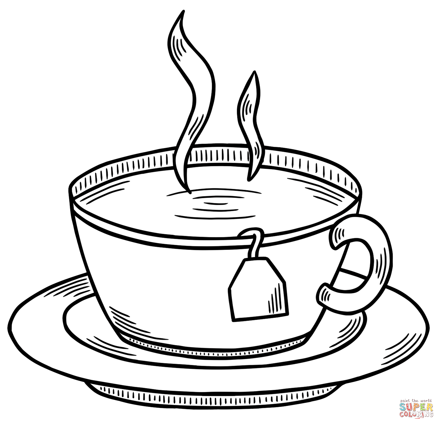 Cup of tea coloring page free printable coloring pages