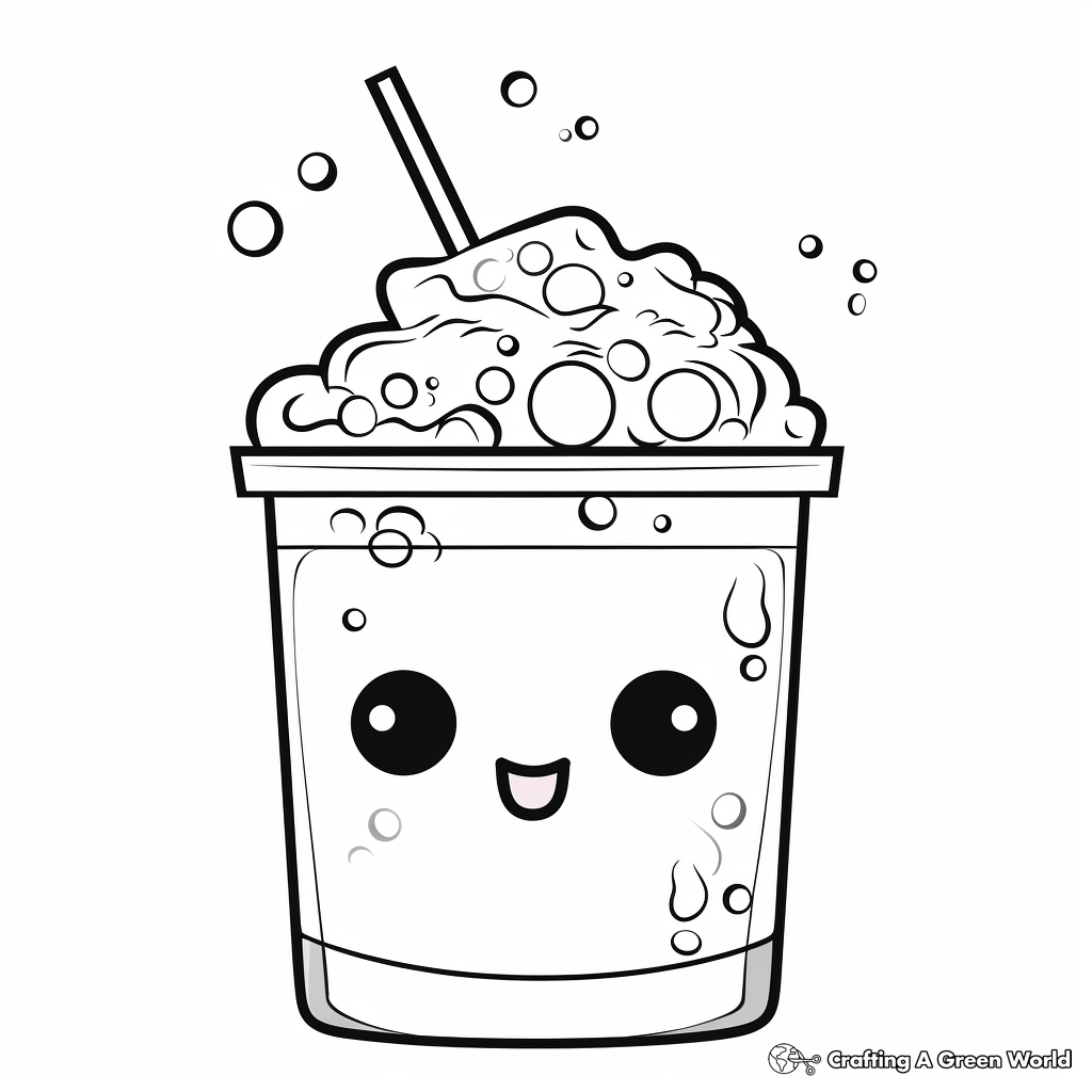 Cute bubble tea coloring pages