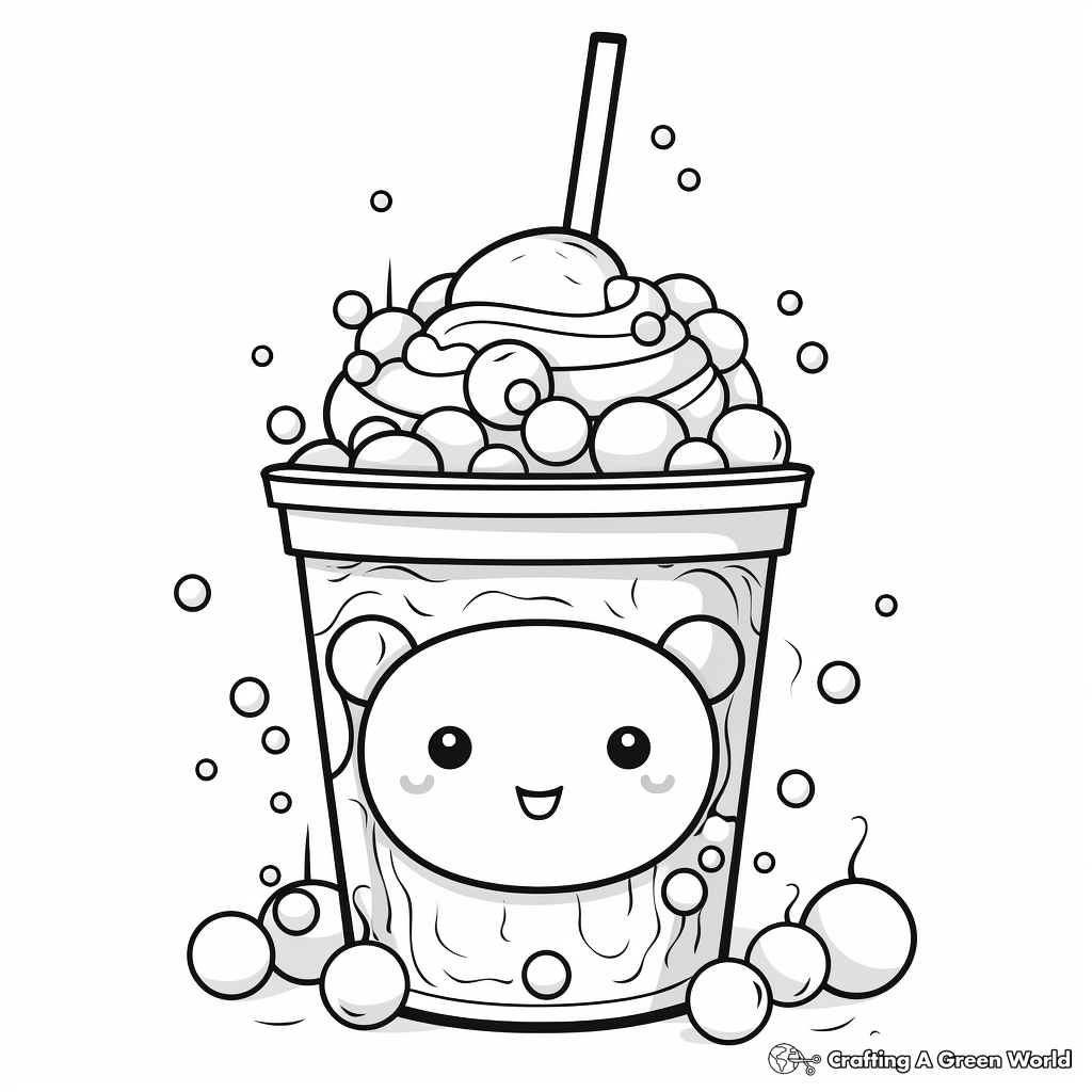 Cute bubble tea coloring pages