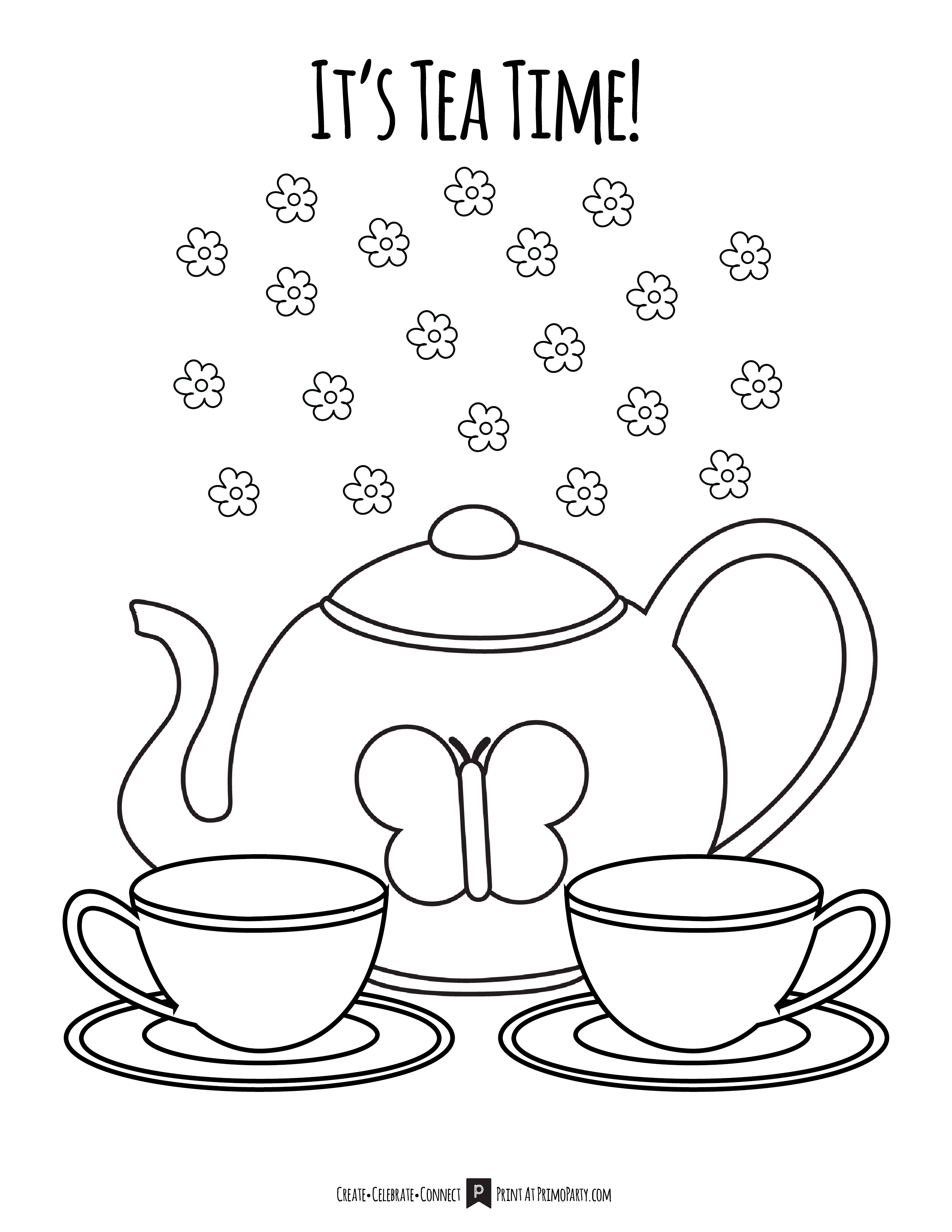 Tea party coloring page â