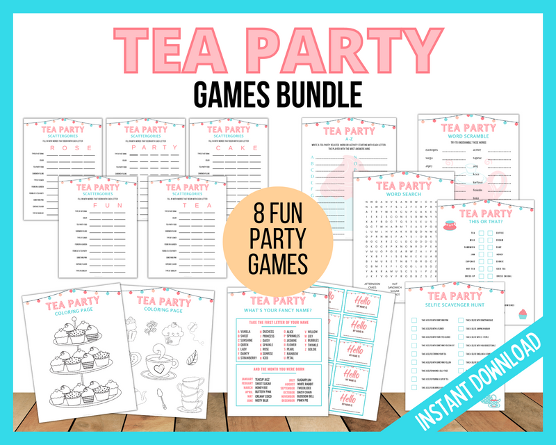 Tea party games bundle