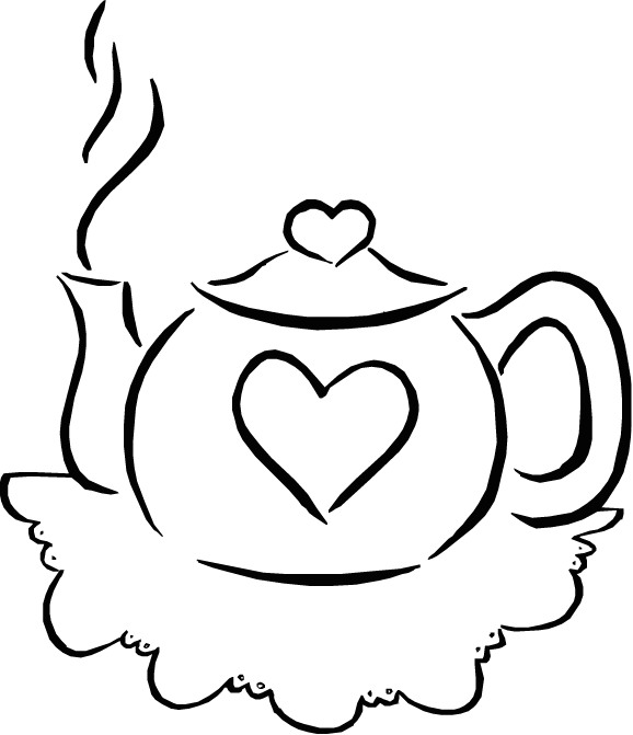 Tea party coloring pages â birthday printable