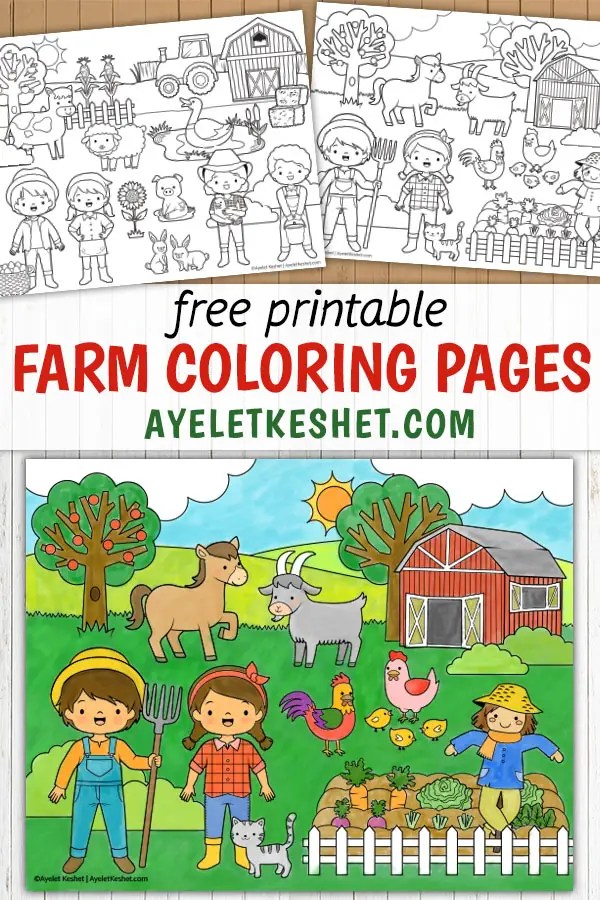 Cute and fun farm coloring pages for kids