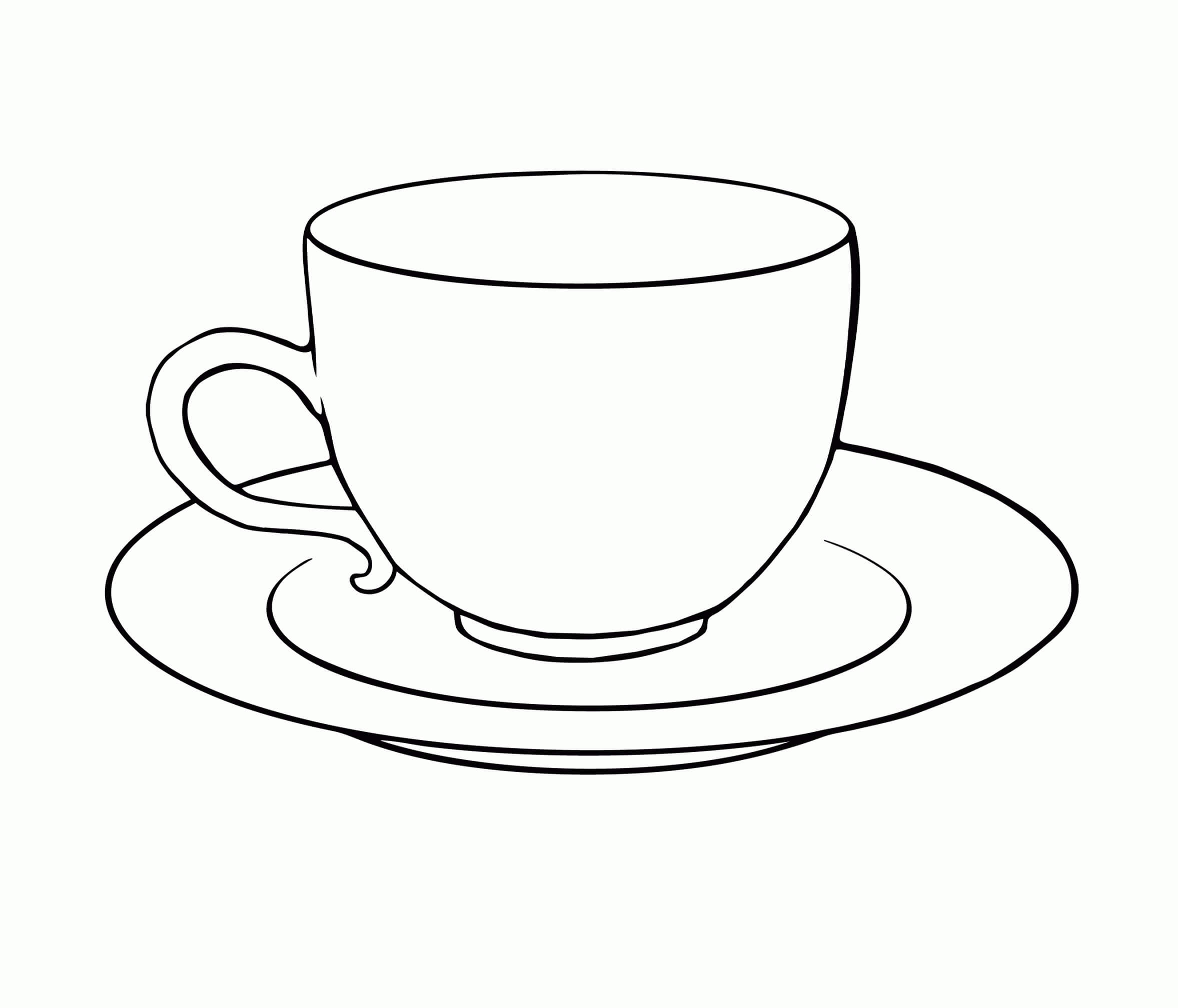 Basic tea cup coloring page