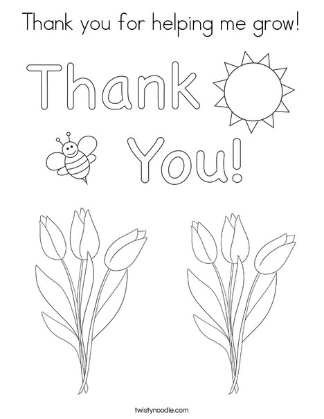 Thank you for helping me grow coloring page
