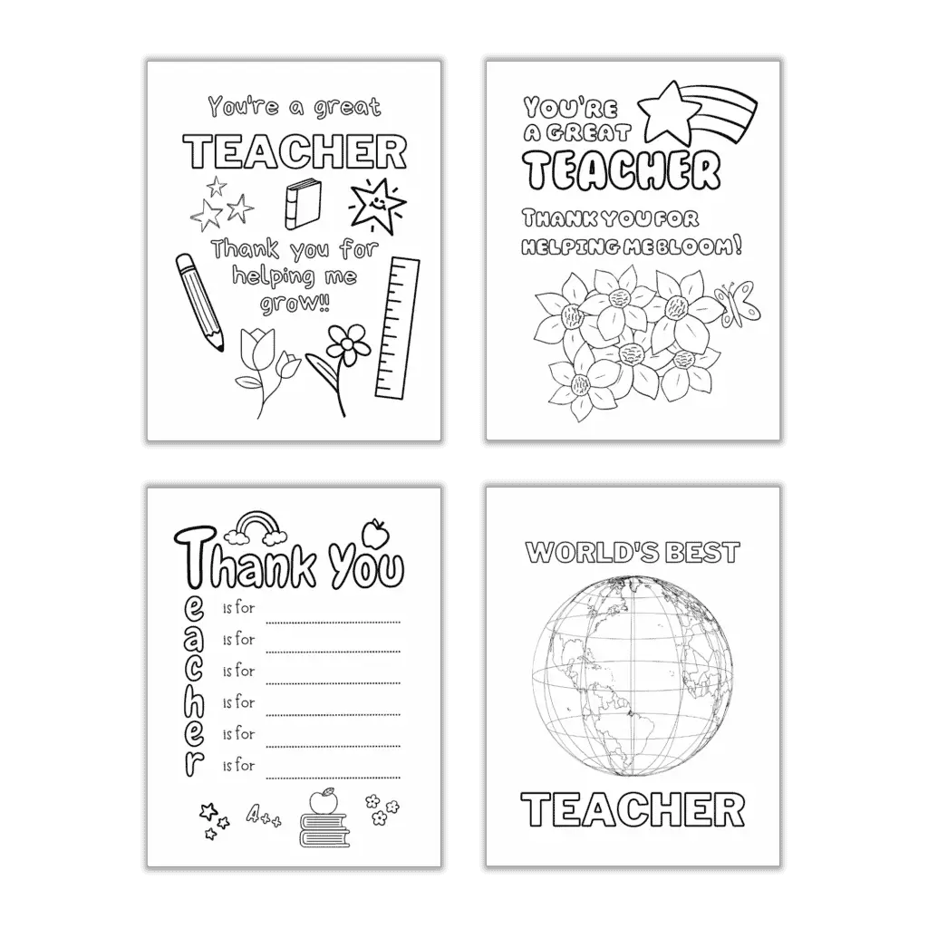 Teacher appreciation coloring pages